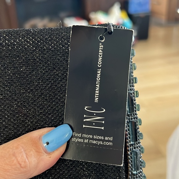 INC International Concept NWT Beaded Stone Clutch - Picture 4 of 10